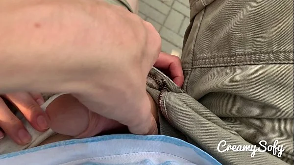 Surprise from my naughty girlfriend - mini skirt and daring public blowjob - CreamySofy