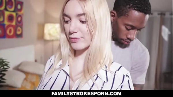 Blonde babe Paola Hard is stuck with her stepbrother Jesus and she wants to go out to have some fun until she got stopped by Jesus' black dick